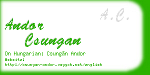 andor csungan business card